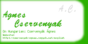 agnes cservenyak business card